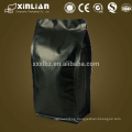 matte finish quad seal gusset and flat bottom aluminum foil bag with zipper and degassing valve for coffee